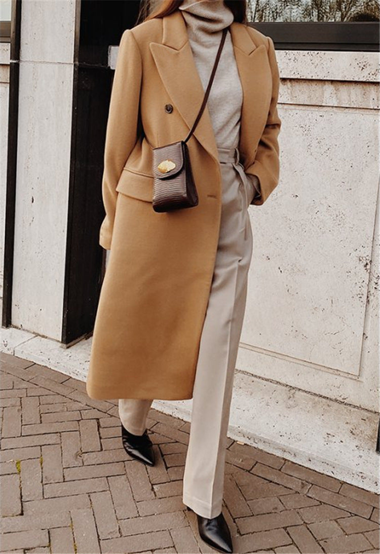 Hain | Women's Double-Breasted Long Trench Coat | Winter