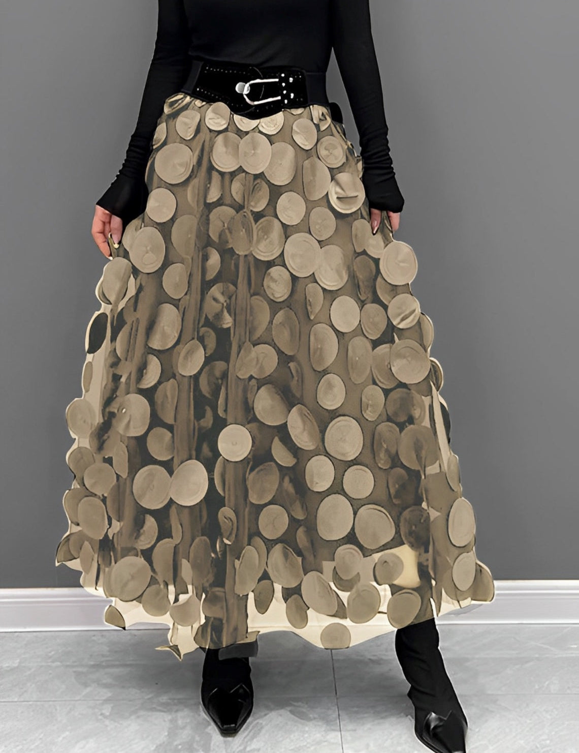 LAURA | Black Polka Dot Skirt