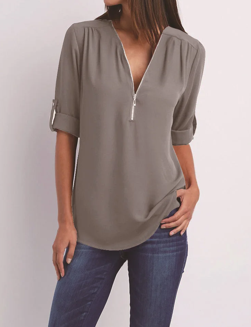 SARAH | Elegant V-Neck Blouse