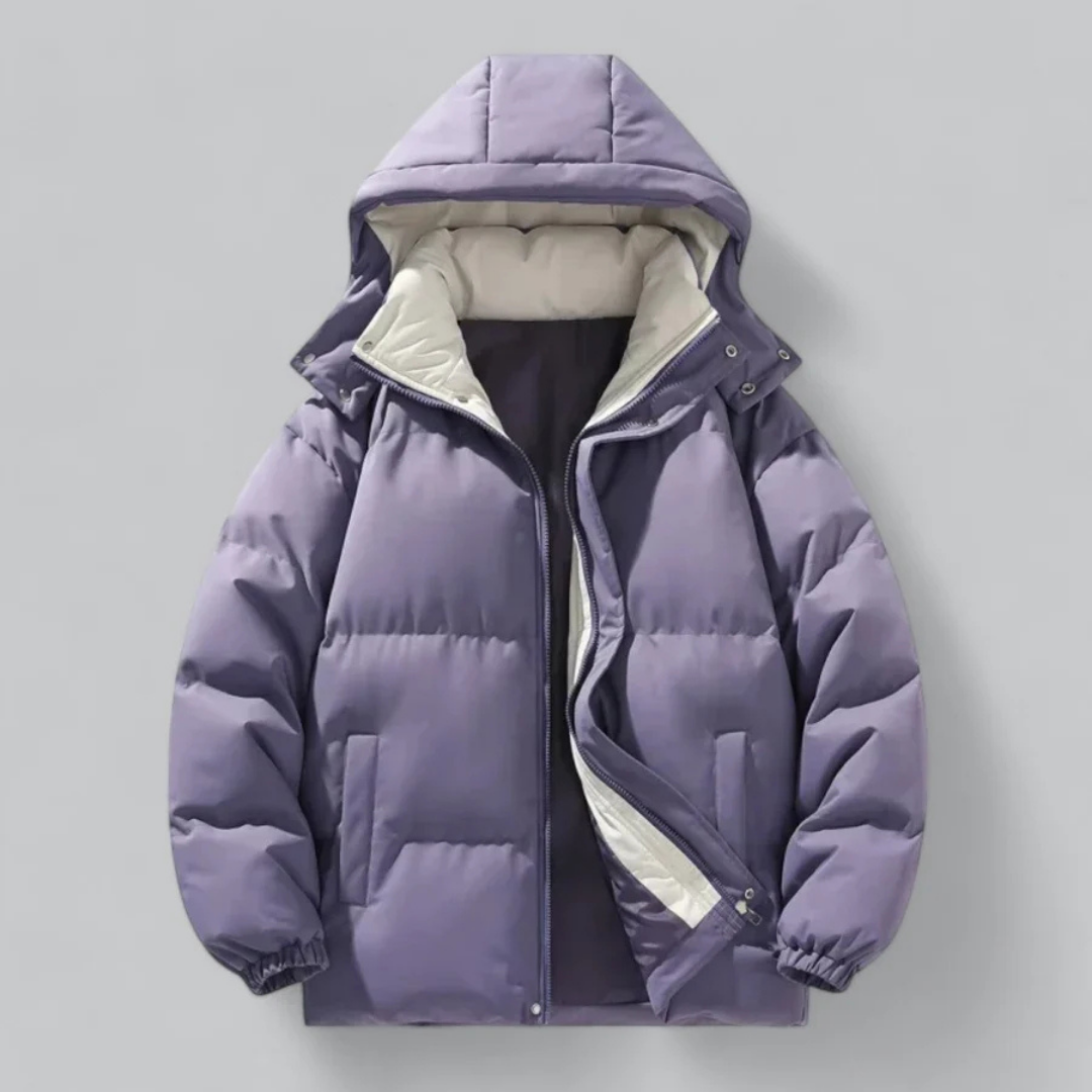 Men's buffer zipper winter jacket | hood-2