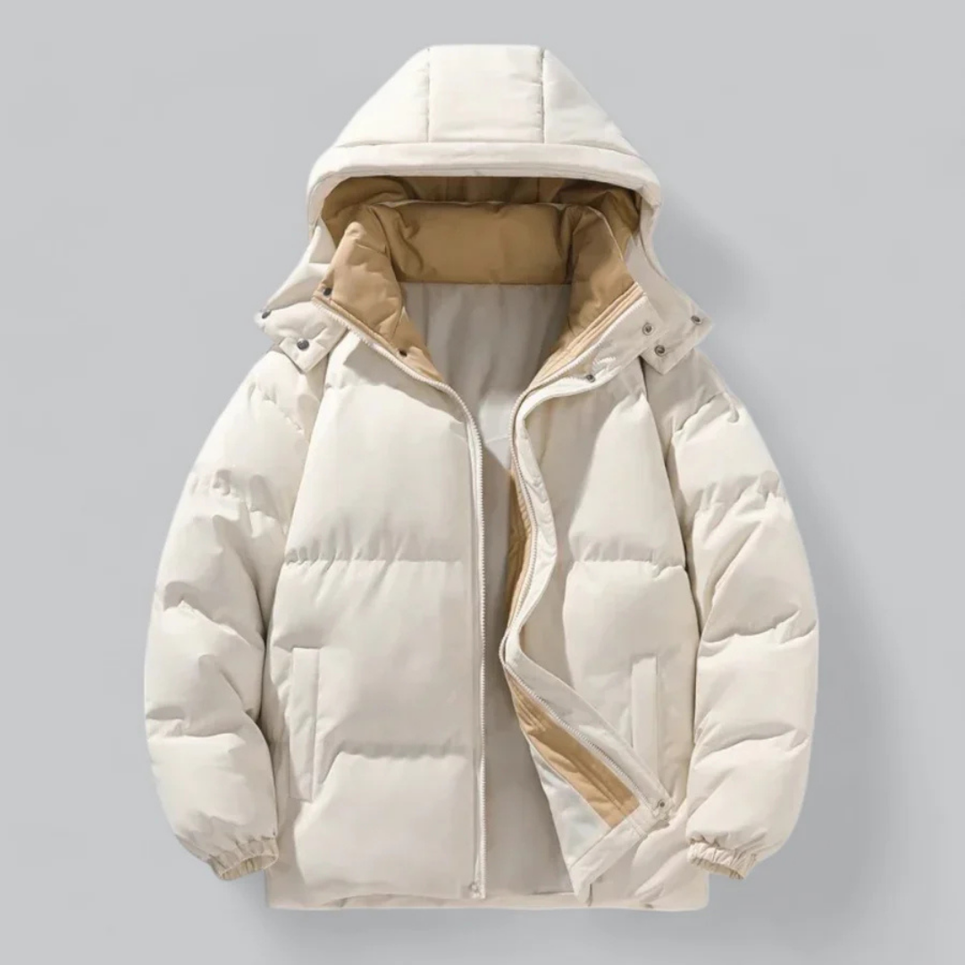 Men's buffer zipper winter jacket | hood-3