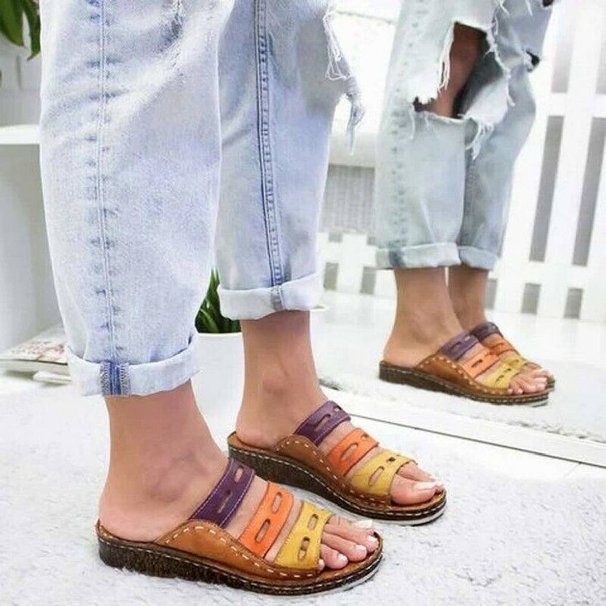 Sophia | Comfortable Supportive Tricolor Sandals for Women