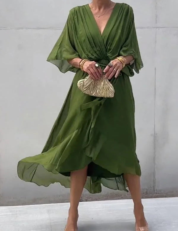 Yvette | Elegant Women's Flowy V-Neck Dress