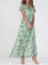 Aria | Women's Floral Flutter-Sleeve V Neck Dress Flowy Maxi 1