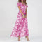 Aria | Women's Floral Flutter-Sleeve V Neck Dress Flowy Maxi 3