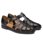 Aria | Women's Genuine Leather Gladiator Comfort Sandals Adjustable Buckle Flat 0