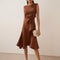 Beatrice | Damen Drapiertes Asymmetrisches Midikleid 1