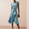 Beatrice | Damen Drapiertes Asymmetrisches Midikleid 4