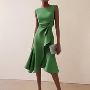 Beatrice | Damen Drapiertes Asymmetrisches Midikleid 9