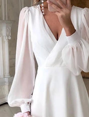 Birgit | Damen Klassisches Langarm Fließendes Brautkleid 1