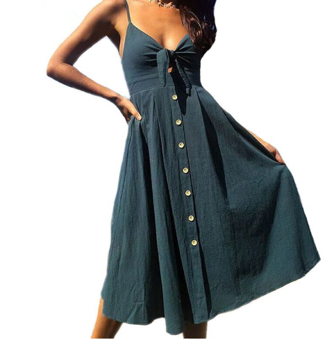 Brooke Stanton | Bow-Tie Midi Summer Dress For Women 2