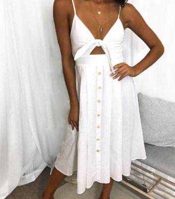Brooke Stanton | Bow-Tie Midi Summer Dress For Women 5