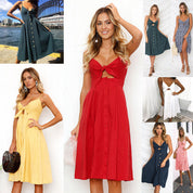 Brooke Stanton | Bow-Tie Midi Summer Dress For Women 6
