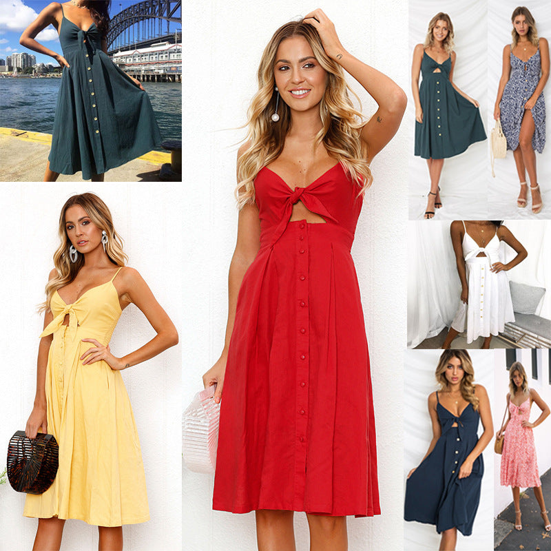 Brooke Stanton | Bow-Tie Midi Summer Dress For Women 6