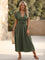 Camila | Women's V-Neck Twisted-Waist Short Sleeve Midi Dress 0