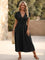 Camila | Women's V-Neck Twisted-Waist Short Sleeve Midi Dress 4