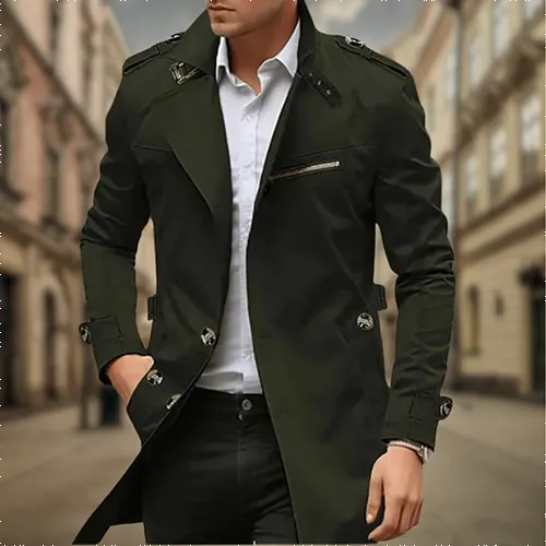 Cayseon | Men's two -row trench Water -repellent-5