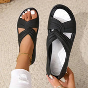 Charlotte | Women Comfort Sandals Orthopedic Slip-On Twisted Strap Flats 0