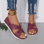 Charlotte | Women Comfort Sandals Orthopedic Slip-On Twisted Strap Flats 11