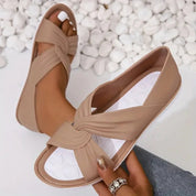 Charlotte | Women Comfort Sandals Orthopedic Slip-On Twisted Strap Flats 2