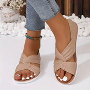 Charlotte | Women Comfort Sandals Orthopedic Slip-On Twisted Strap Flats 4