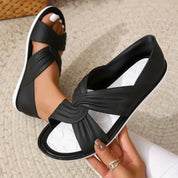 Charlotte | Women Comfort Sandals Orthopedic Slip-On Twisted Strap Flats 6