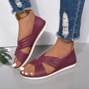 Charlotte | Women Comfort Sandals Orthopedic Slip-On Twisted Strap Flats 8