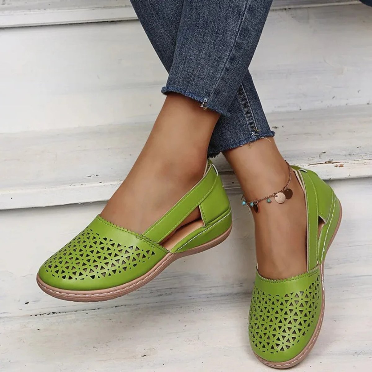 Charlotte | Women's Perforated Slip-On Comfort Sandals Breathable Casual Flats 6