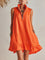 Charlotte | Women's Sleeveless Linen Stand-Collar Zip-Front Ruffle Mini Dress 0