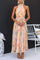 Claudia | Damen Sommer Halter Blumen Maxi Kleid 0