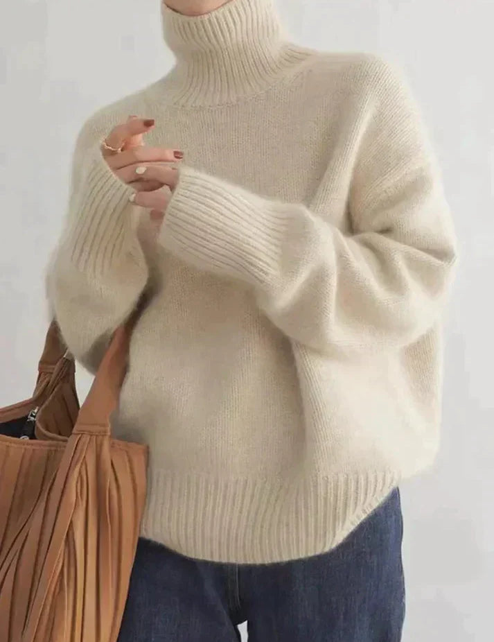 Kashmir sweater with turtleneck for stylish women-1