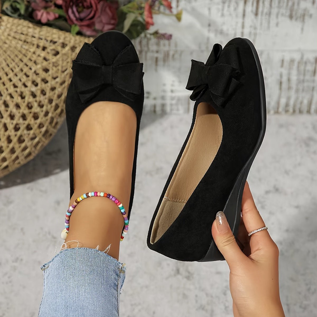 Eleanor | Women's Orthopedic Bow-Detail Slip-On Flat Shoes 0