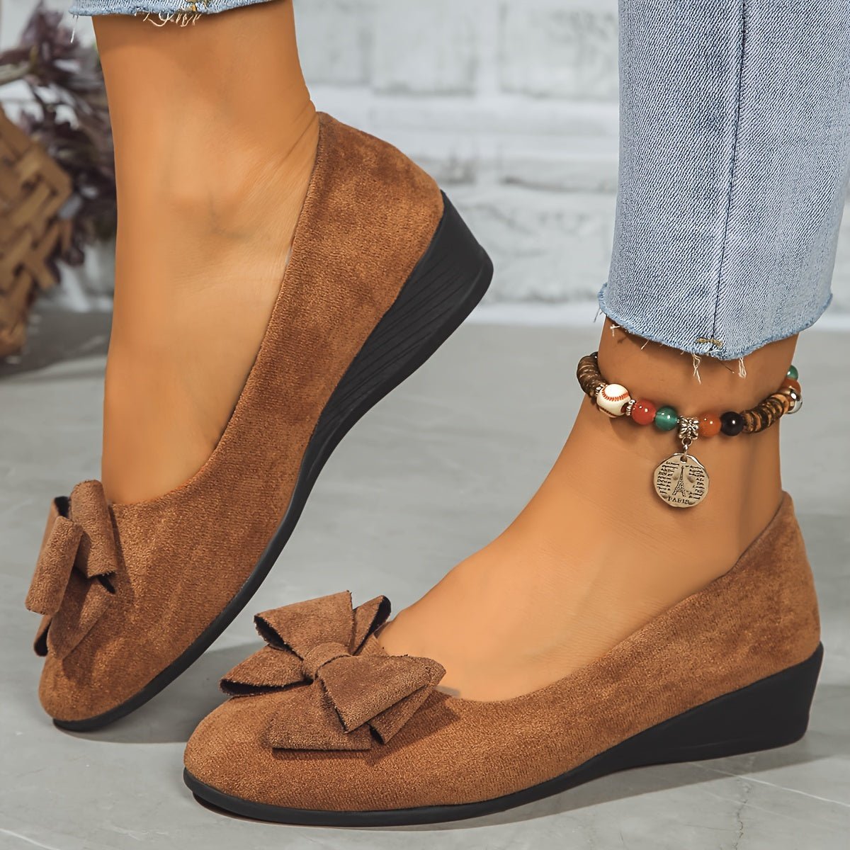 Eleanor | Women's Orthopedic Bow-Detail Slip-On Flat Shoes 6
