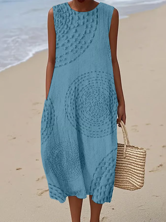 Elegant Sleeveless Maxi Dress for Women - Textured Summer Dress for Formal Events and Casual Gatherings 3