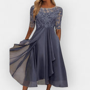 Elegant Women's A-Line Midi Dress - Stylish Summer Cocktail Dress for Evening Parties 2