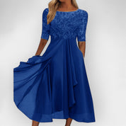 Elegant Women's A-Line Midi Dress - Stylish Summer Cocktail Dress for Evening Parties 4