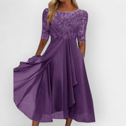 Elegant Women's A-Line Midi Dress - Stylish Summer Cocktail Dress for Evening Parties 5