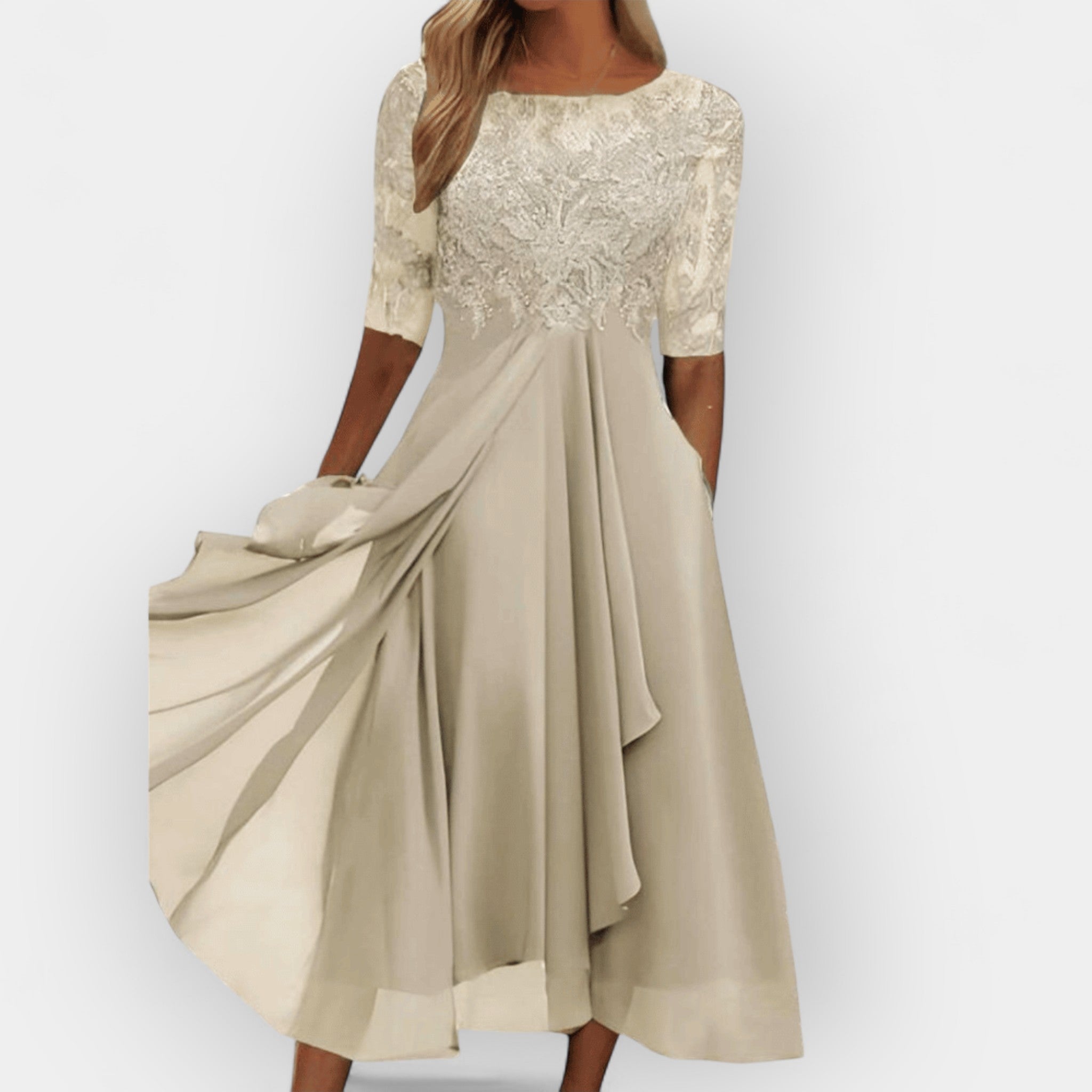 Elegant Women's A-Line Midi Dress - Stylish Summer Cocktail Dress for Evening Parties 6