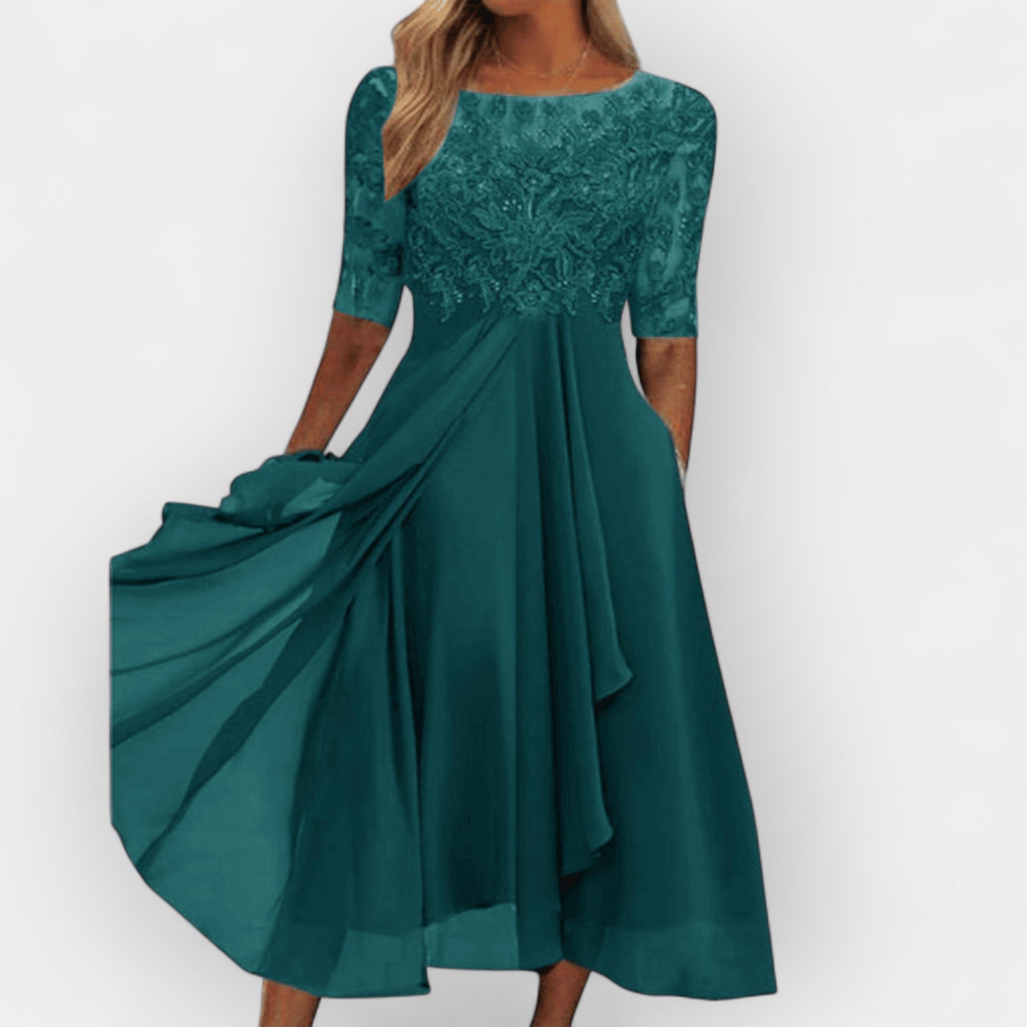 Elegant Women's A-Line Midi Dress - Stylish Summer Cocktail Dress for Evening Parties 7