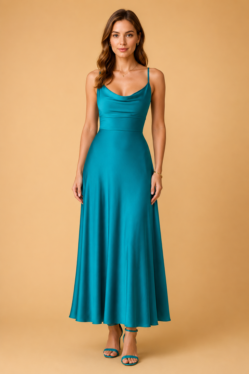 Elegant Women's Maxi Dress - Sustainable Summer Dresses with V-Neck and High Waist Fit 3