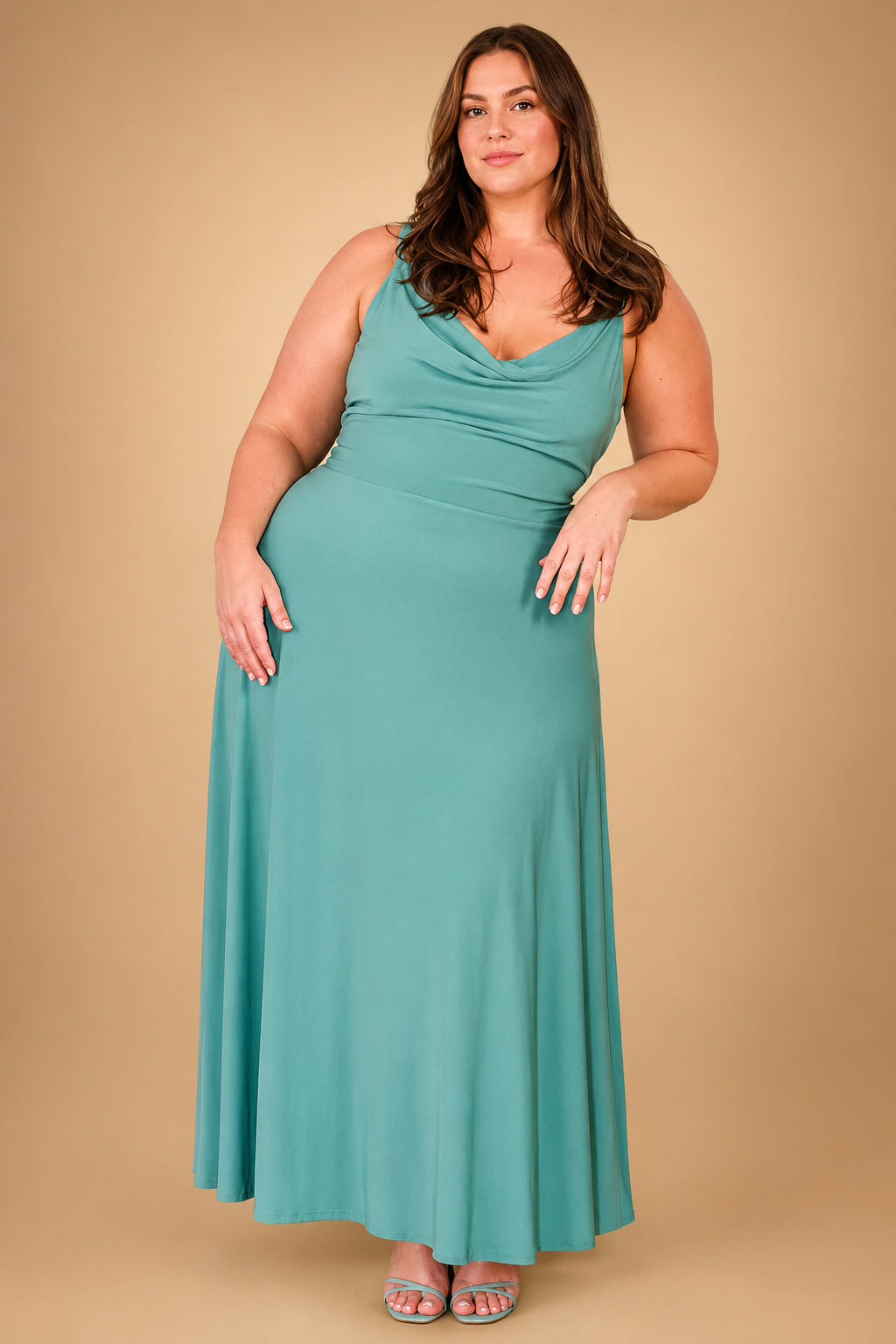 Elegant Women's Maxi Dress - Sustainable Summer Dresses with V-Neck and High Waist Fit 4