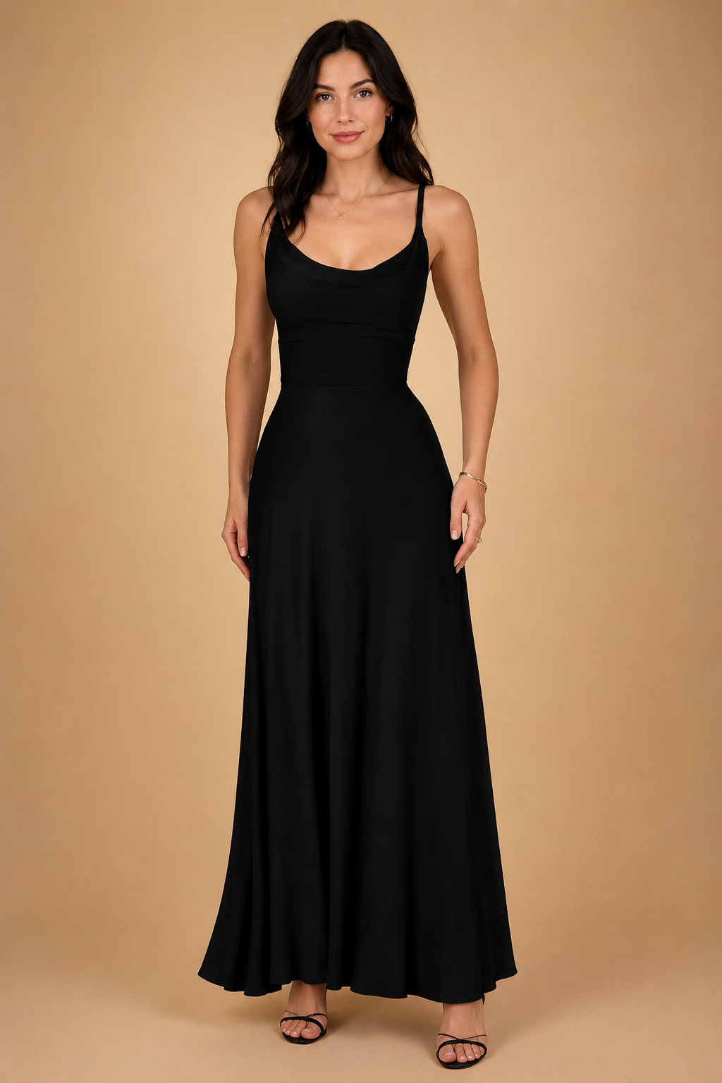 Elegant Women's Maxi Dress - Sustainable Summer Dresses with V-Neck and High Waist Fit 9