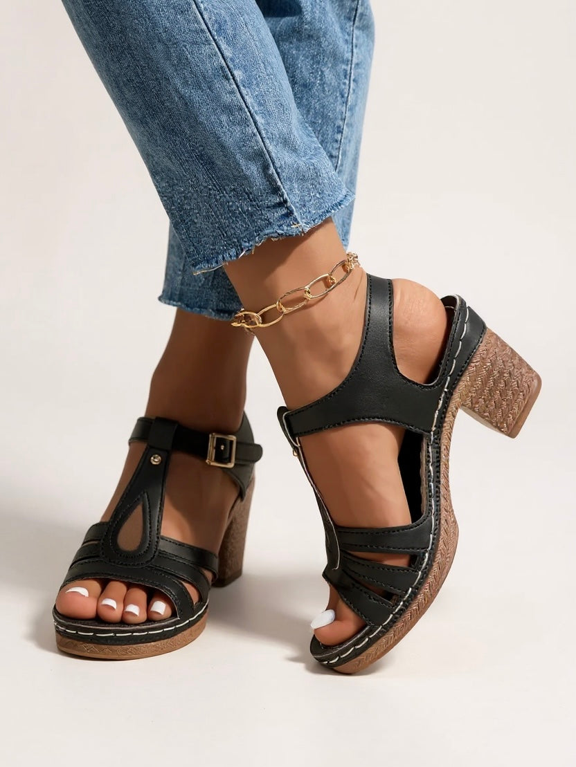 Elegant Women's Sandals with Lift Block Heel for Comfort and Style 1