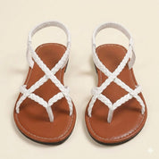Emma | Women's Braided Flat Comfort Sandals Elastic Slingback Summer 0