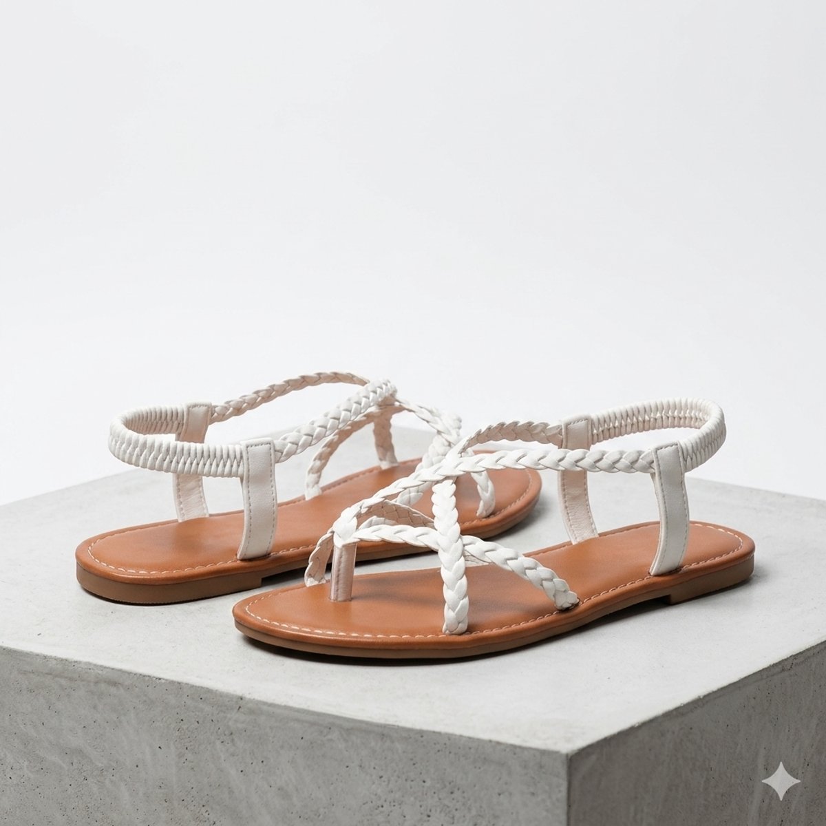 Emma | Women's Braided Flat Comfort Sandals Elastic Slingback Summer 1