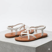Emma | Women's Braided Flat Comfort Sandals Elastic Slingback Summer 1
