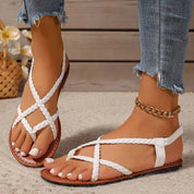 Emma | Women's Braided Flat Comfort Sandals Elastic Slingback Summer 2