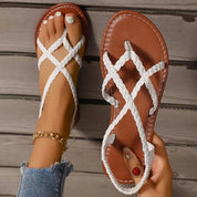 Emma | Women's Braided Flat Comfort Sandals Elastic Slingback Summer 4