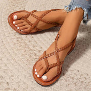 Emma | Women's Braided Flat Comfort Sandals Elastic Slingback Summer 8