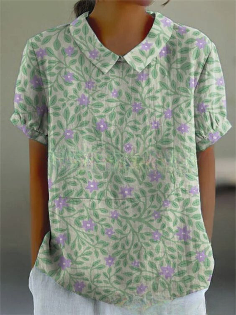 Green with Floral Print